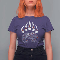 Native American Alaska Grizzly Bear Claw Indian Pride T Shirt For Women - Wonder Print Shop