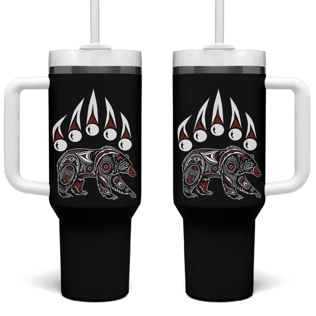 Native American Alaska Grizzly Bear Claw Indian Pride Tumbler With Handle - Wonder Print Shop