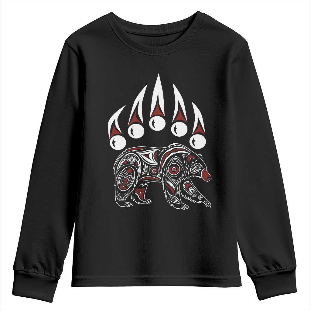Native American Alaska Grizzly Bear Claw Indian Pride Youth Sweatshirt - Wonder Print Shop