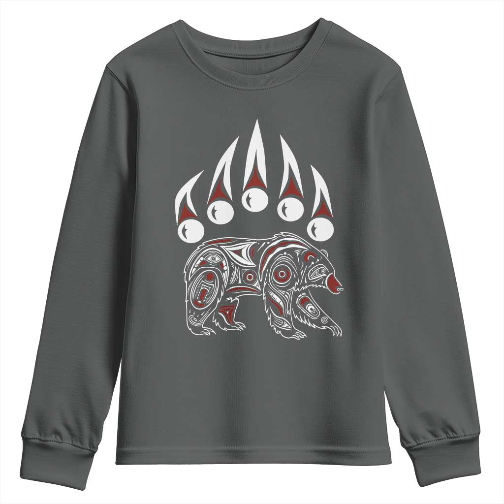Native American Alaska Grizzly Bear Claw Indian Pride Youth Sweatshirt - Wonder Print Shop