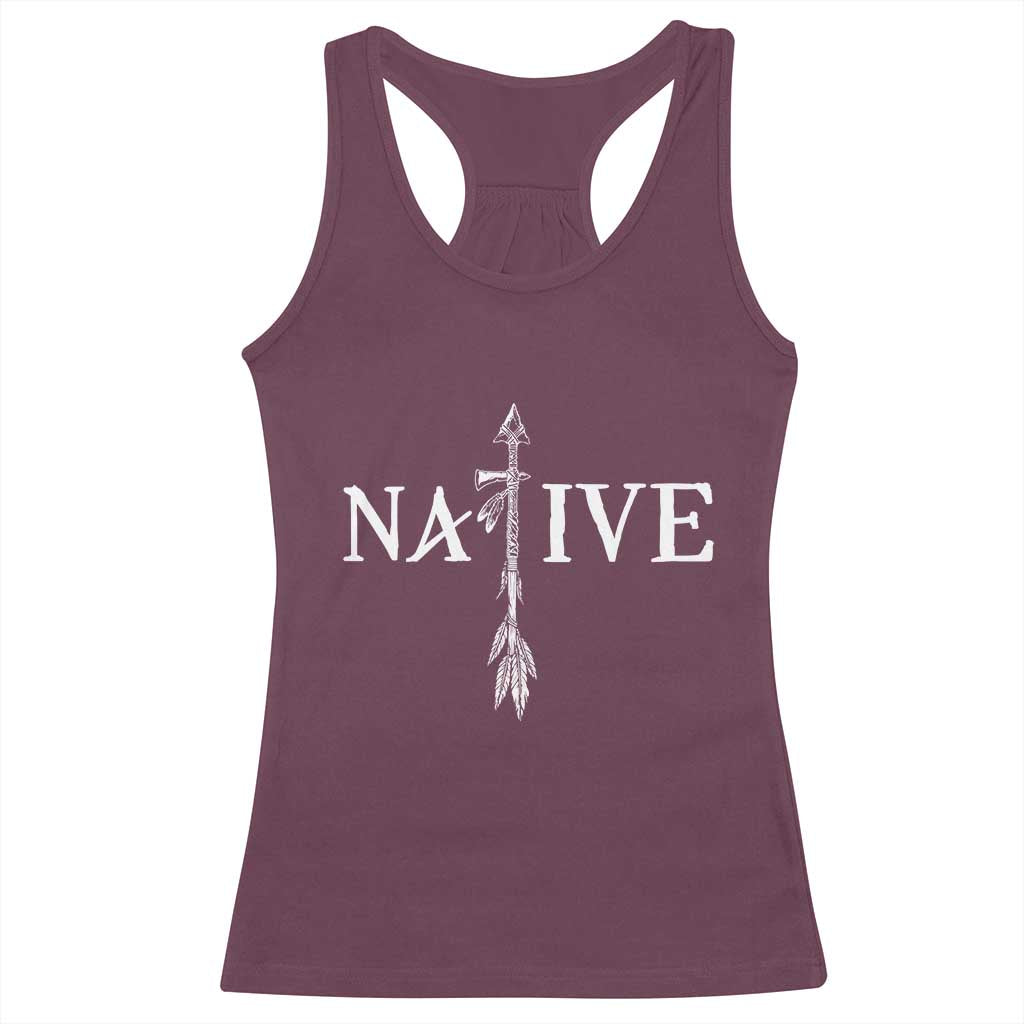 Native American Indian Tomahawk Indigenous Pride Racerback Tank Top - Wonder Print Shop
