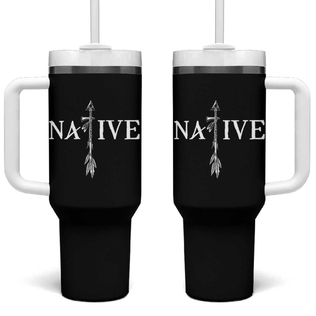 Native American Indian Tomahawk Indigenous Pride Tumbler With Handle - Wonder Print Shop