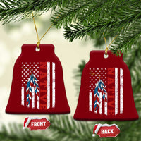 Native American Feathers Vintage USA Flag Ceramic Ornament Proud Indigenous People