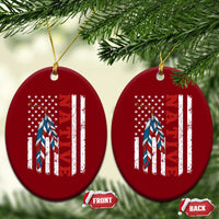 Native American Feathers Vintage USA Flag Ceramic Ornament Proud Indigenous People