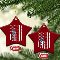 Native American Feathers Vintage USA Flag Ceramic Ornament Proud Indigenous People