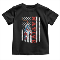 Native American Feathers Vintage USA Flag Toddler T Shirt Proud Indigenous People - Wonder Print Shop