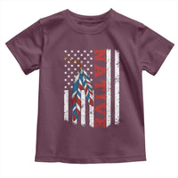 Native American Feathers Vintage USA Flag Toddler T Shirt Proud Indigenous People - Wonder Print Shop