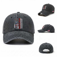 Native American Feathers Vintage USA Flag Washed Cotton Baseball Cap Proud Indigenous People