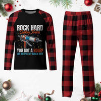 Funny Rock Hard Caulking Services Plaid Pajama Set Offensive Embarrassing Inappropriate Adult Humor - Wonder Print Shop
