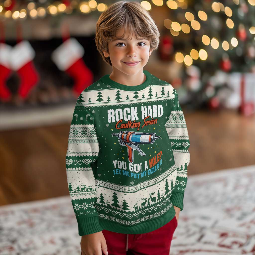 Funny Rock Hard Caulking Services Ugly Christmas Sweater Offensive Embarrassing Inappropriate Adult Humor - Wonder Print Shop