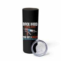 Funny Rock Hard Caulking Services Skinny Tumbler Offensive Embarrassing Inappropriate Adult Humor - Wonder Print Shop