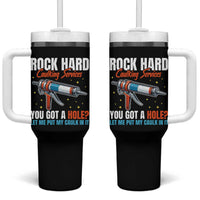 Funny Rock Hard Caulking Services Tumbler With Handle Offensive Embarrassing Inappropriate Adult Humor - Wonder Print Shop