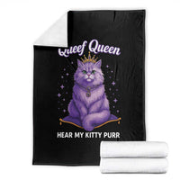 Funny Queef Queen Cat Throw Blanket Hear My Kitty Purr Inappropriate Dirty Adult Humor - Wonder Print Shop