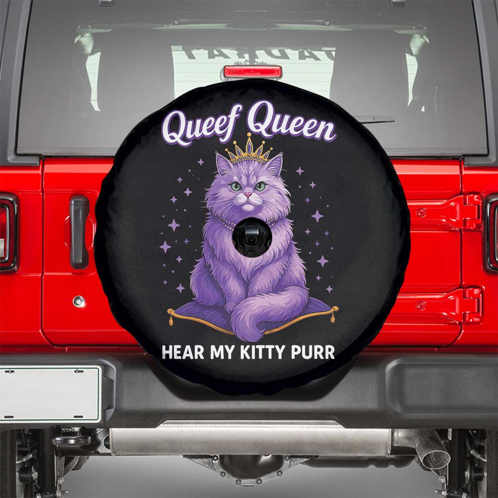 Funny Queef Queen Cat Spare Tire Cover Hear My Kitty Purr Inappropriate Dirty Adult Humor - Wonder Print Shop