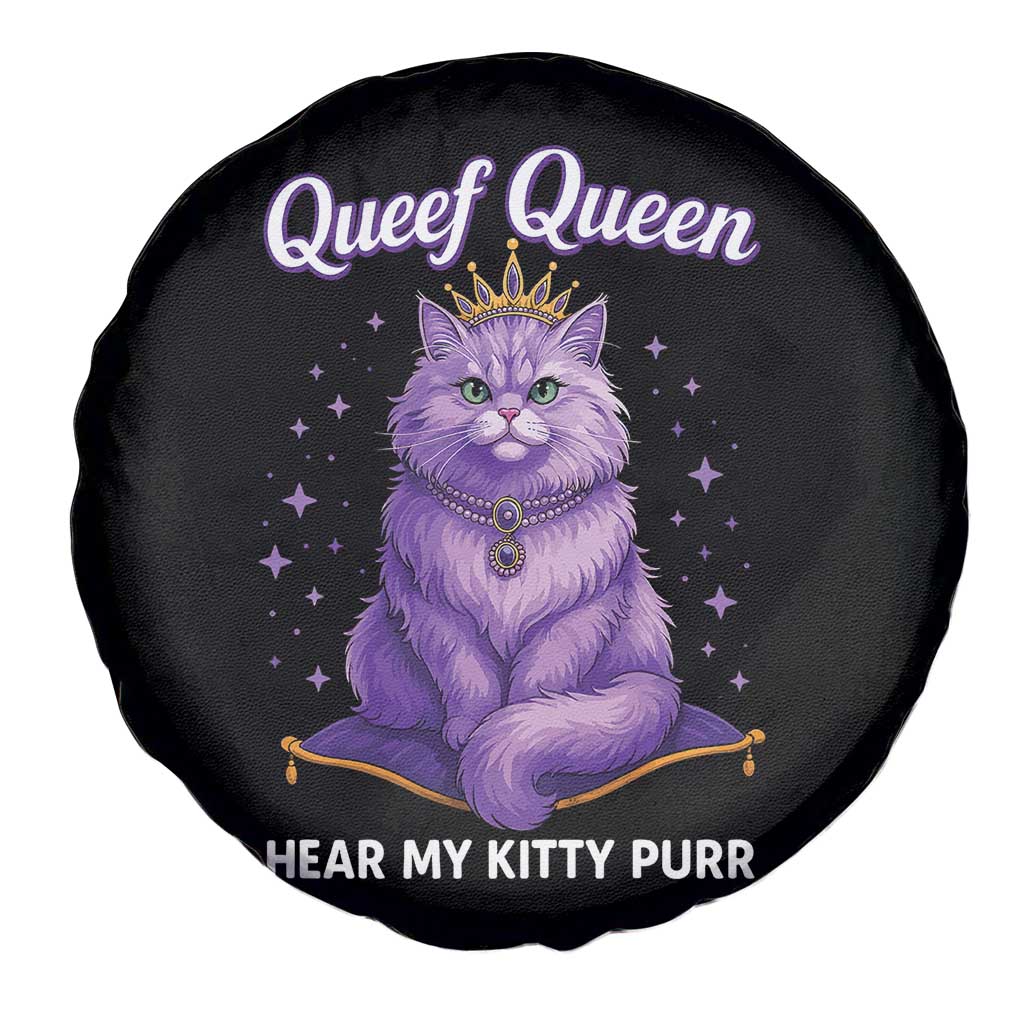 Funny Queef Queen Cat Spare Tire Cover Hear My Kitty Purr Inappropriate Dirty Adult Humor - Wonder Print Shop