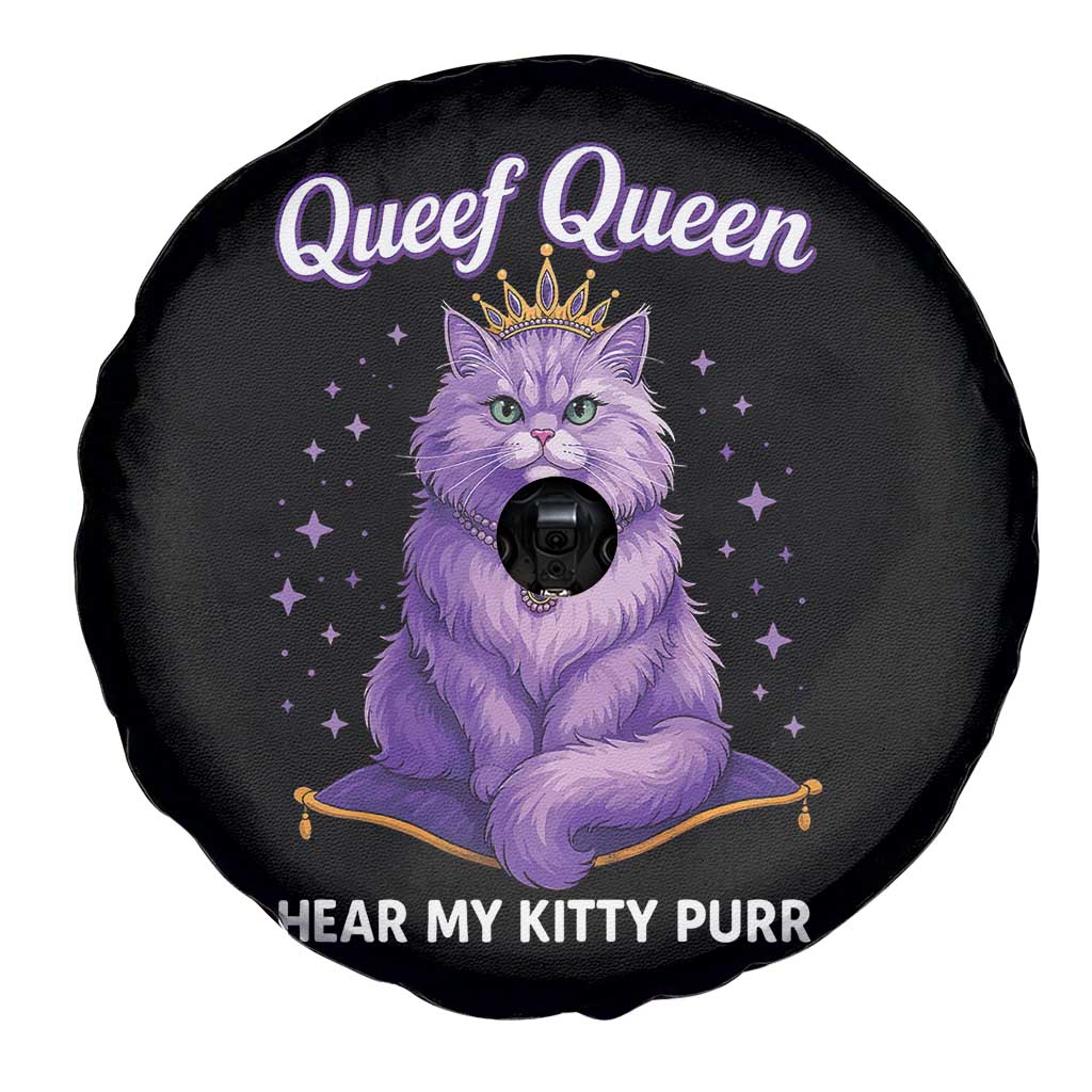 Funny Queef Queen Cat Spare Tire Cover Hear My Kitty Purr Inappropriate Dirty Adult Humor - Wonder Print Shop