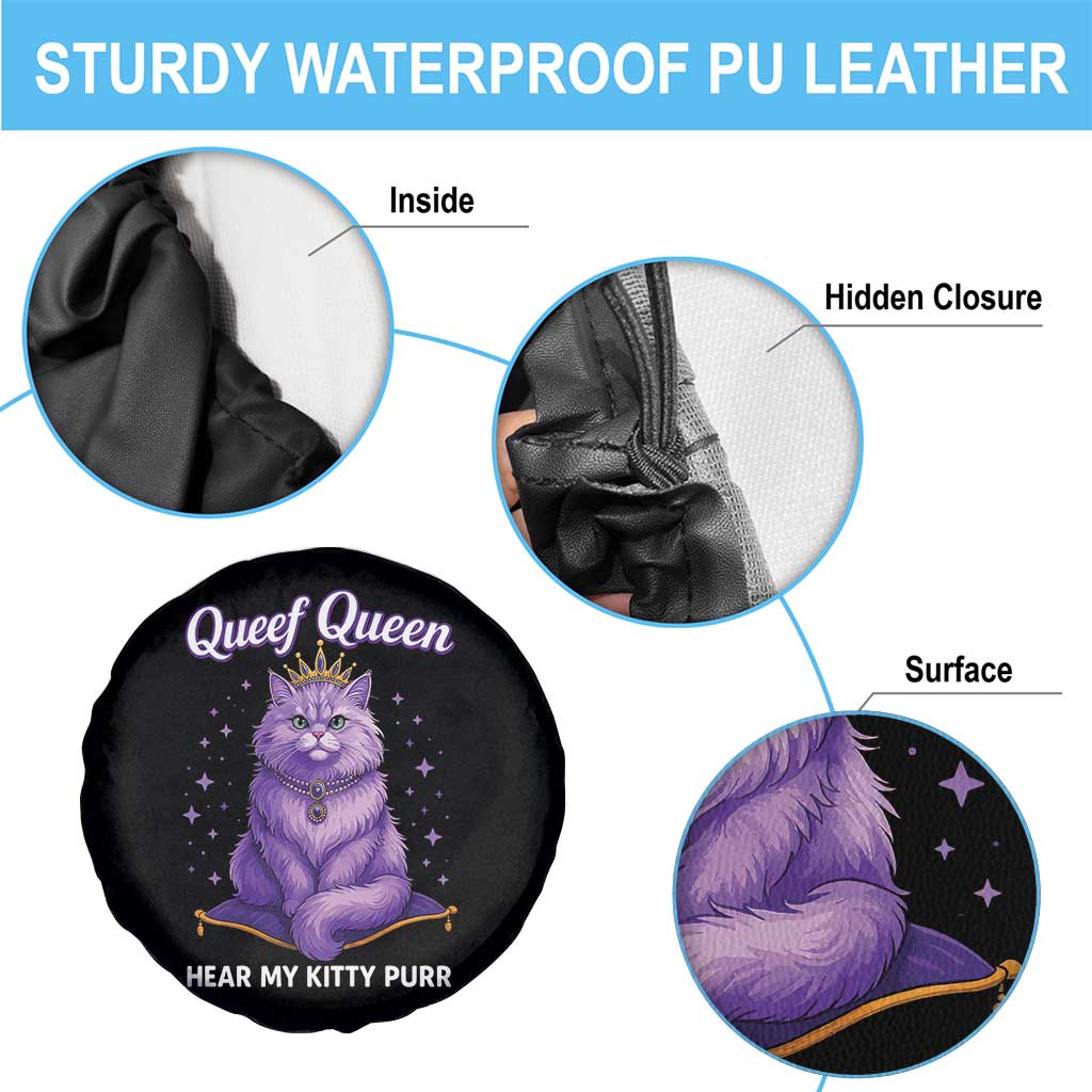 Funny Queef Queen Cat Spare Tire Cover Hear My Kitty Purr Inappropriate Dirty Adult Humor - Wonder Print Shop