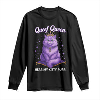 Funny Queef Queen Cat Long Sleeve Shirt Hear My Kitty Purr Inappropriate Dirty Adult Humor - Wonder Print Shop