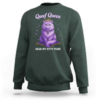 Funny Queef Queen Cat Sweatshirt Hear My Kitty Purr Inappropriate Dirty Adult Humor - Wonder Print Shop