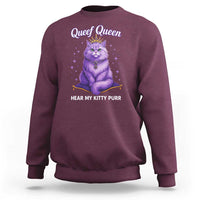 Funny Queef Queen Cat Sweatshirt Hear My Kitty Purr Inappropriate Dirty Adult Humor - Wonder Print Shop