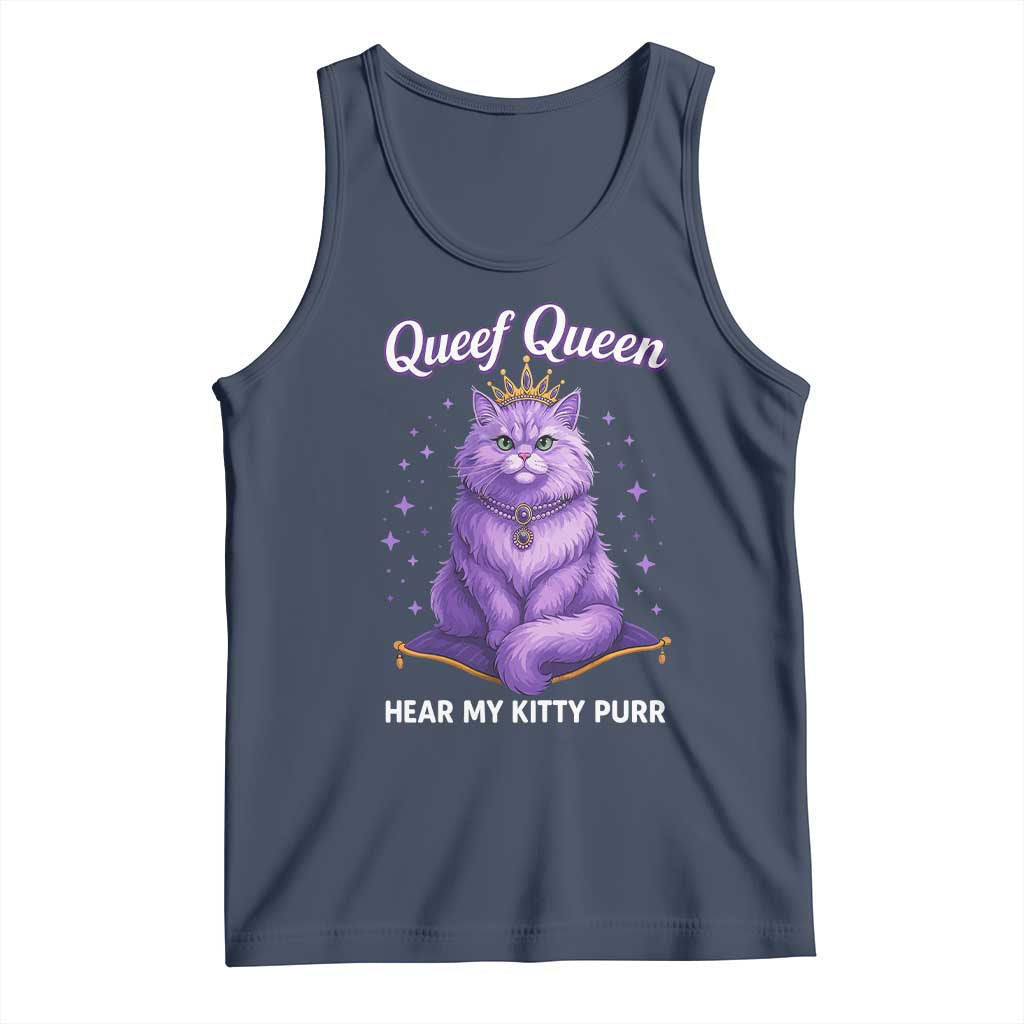 Funny Queef Queen Cat Tank Top Hear My Kitty Purr Inappropriate Dirty Adult Humor - Wonder Print Shop