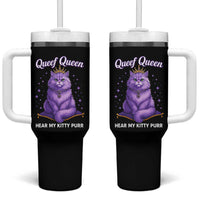Funny Queef Queen Cat Tumbler With Handle Hear My Kitty Purr Inappropriate Dirty Adult Humor - Wonder Print Shop