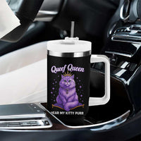 Funny Queef Queen Cat Tumbler With Handle Hear My Kitty Purr Inappropriate Dirty Adult Humor - Wonder Print Shop