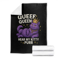 Funny Queef Queen Cat Throw Blanket Hear My Kitty Purr Inappropriate Dirty Adult Humor Jokes - Wonder Print Shop