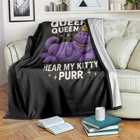 Funny Queef Queen Cat Throw Blanket Hear My Kitty Purr Inappropriate Dirty Adult Humor Jokes - Wonder Print Shop