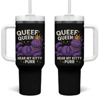 Funny Queef Queen Cat Tumbler With Handle Hear My Kitty Purr Inappropriate Dirty Adult Humor Jokes - Wonder Print Shop