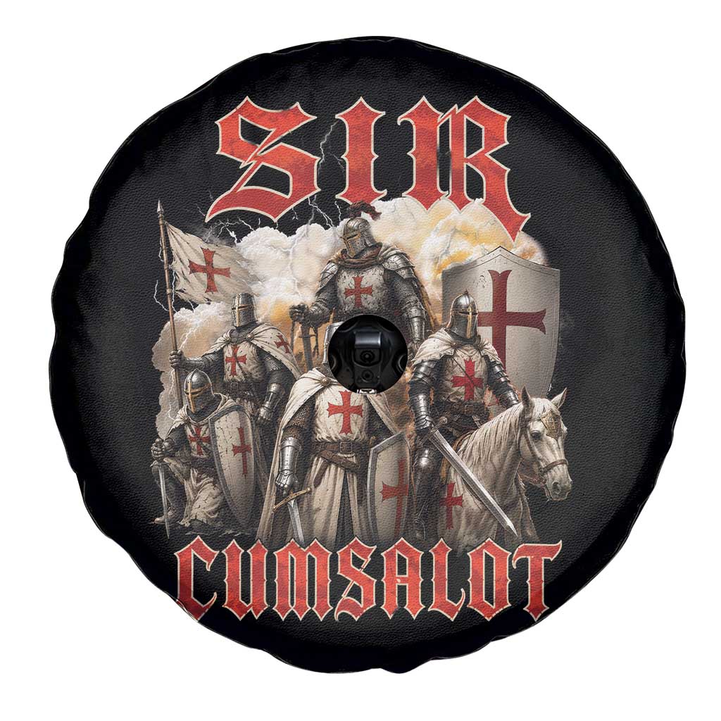Sir Cumsalot Funny Offensive Knight Meme Bootleg Graphic Spare Tire Cover