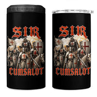 Sir Cumsalot Funny Offensive Knight Meme Bootleg Graphic 4 in 1 Can Cooler Tumbler