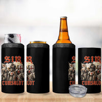 Sir Cumsalot Funny Offensive Knight Meme Bootleg Graphic 4 in 1 Can Cooler Tumbler