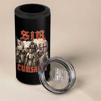 Sir Cumsalot Funny Offensive Knight Meme Bootleg Graphic 4 in 1 Can Cooler Tumbler