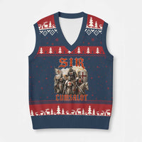 Sir Cumsalot Funny Offensive Knight Meme Bootleg Graphic V-Neck Knit Sweater Vest