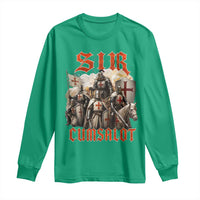 Sir Cumsalot Funny Offensive Knight Meme Bootleg Graphic Long Sleeve Shirt