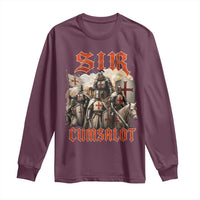 Sir Cumsalot Funny Offensive Knight Meme Bootleg Graphic Long Sleeve Shirt