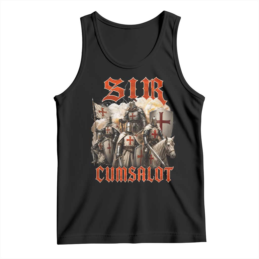Sir Cumsalot Funny Offensive Knight Meme Bootleg Graphic Tank Top