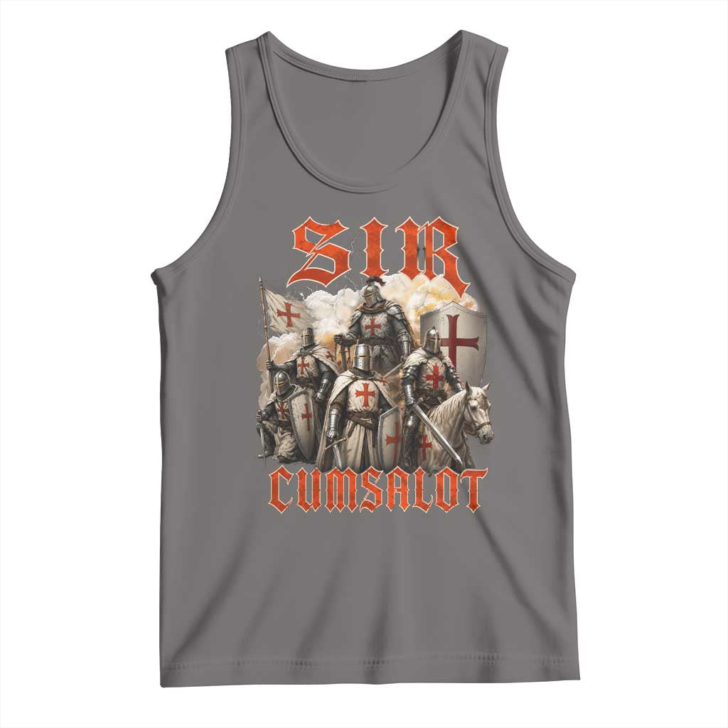 Sir Cumsalot Funny Offensive Knight Meme Bootleg Graphic Tank Top