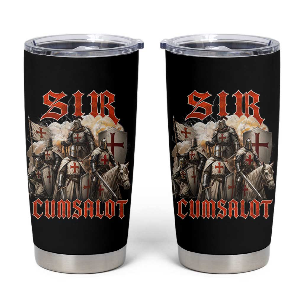 Sir Cumsalot Funny Offensive Knight Meme Bootleg Graphic Tumbler Cup