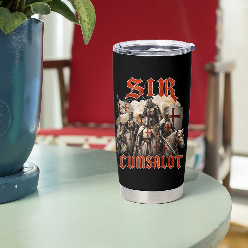 Sir Cumsalot Funny Offensive Knight Meme Bootleg Graphic Tumbler Cup