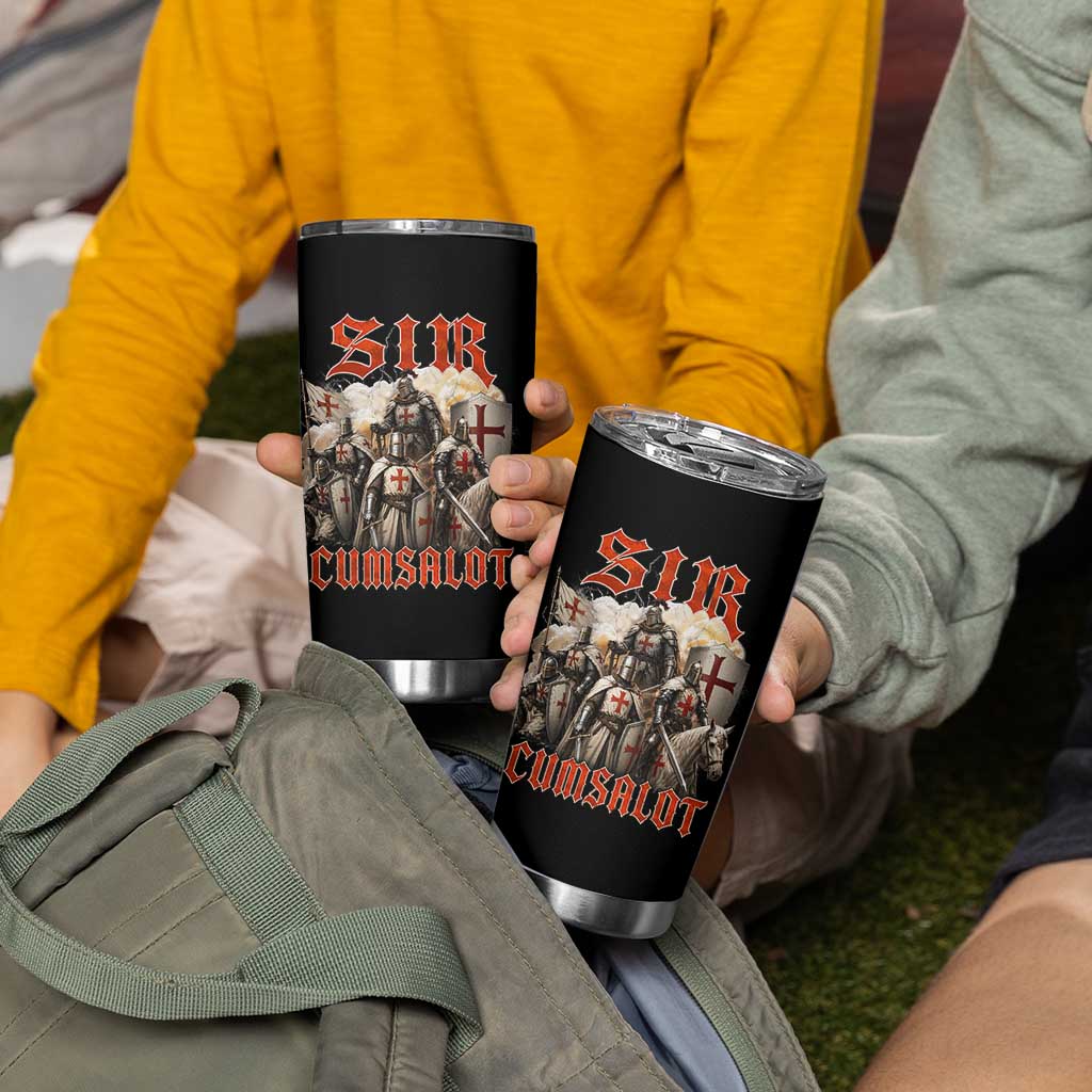 Sir Cumsalot Funny Offensive Knight Meme Bootleg Graphic Tumbler Cup
