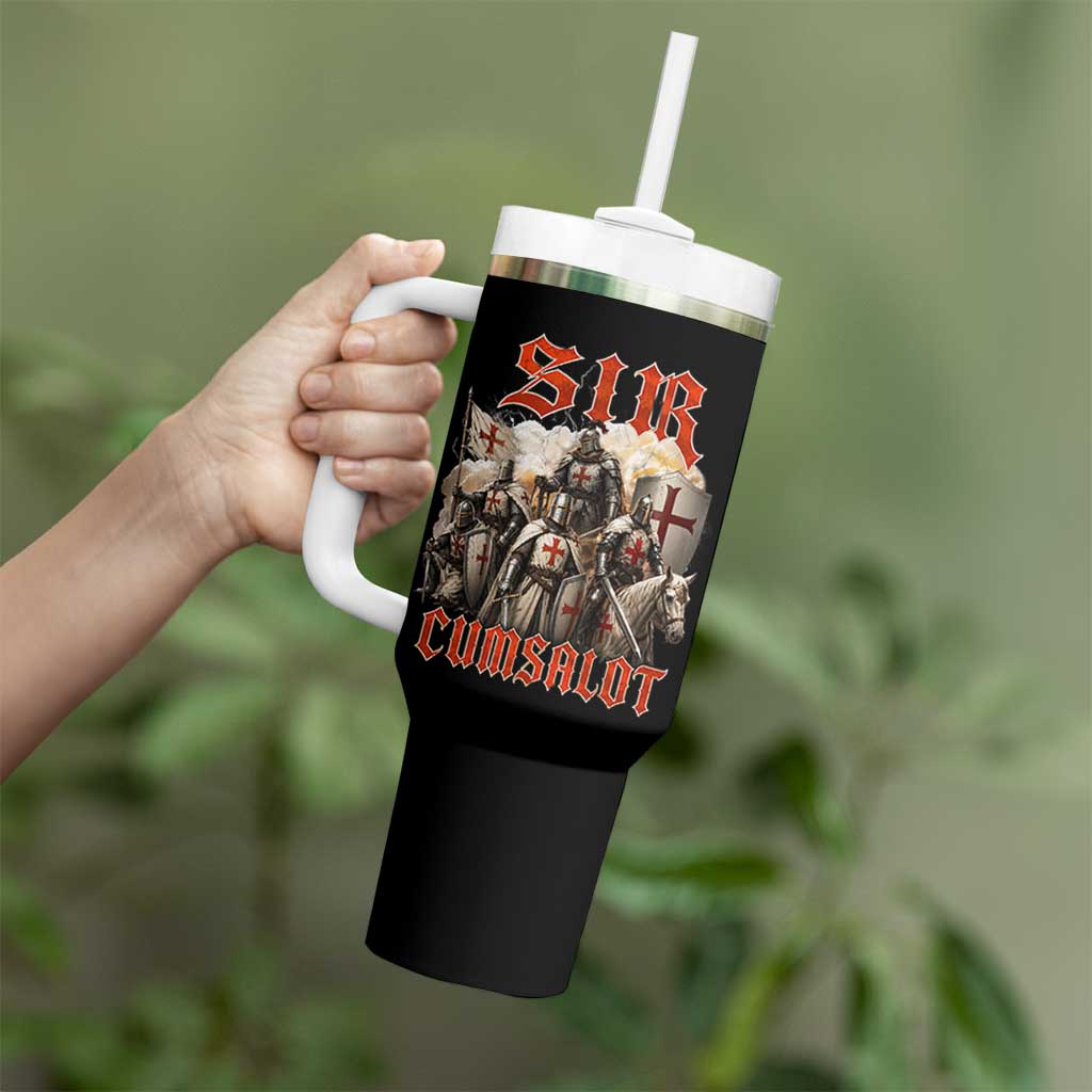Sir Cumsalot Funny Offensive Knight Meme Bootleg Graphic Tumbler With Handle