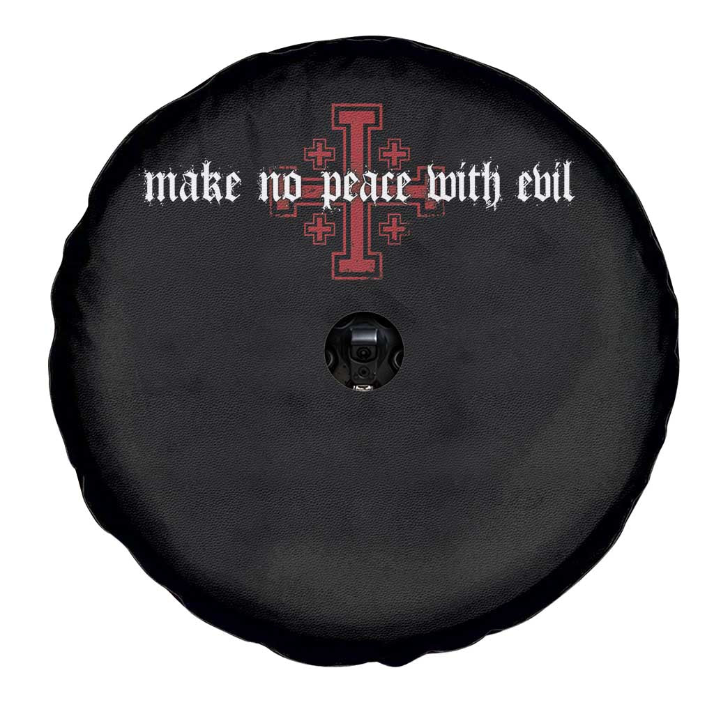 Make No Peace with Evil Knight Templar Jerusalem Crusade Cross Spare Tire Cover