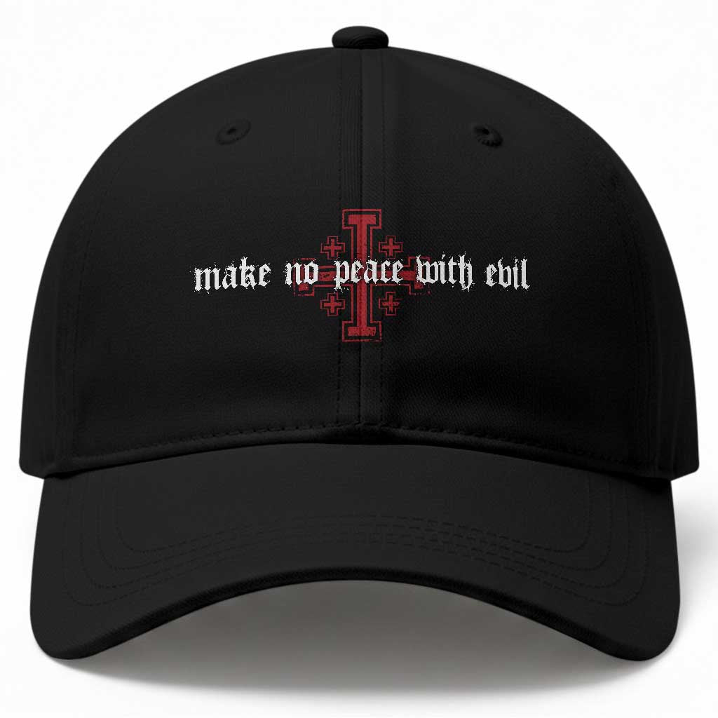 Make No Peace with Evil Knight Templar Jerusalem Crusade Cross Baseball Cap