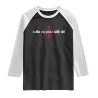 Make No Peace with Evil Knight Templar Jerusalem Crusade Cross Raglan Shirt