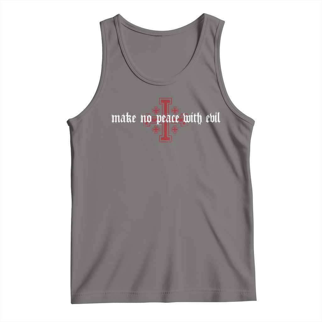 Make No Peace with Evil Knight Templar Jerusalem Crusade Cross Tank Top