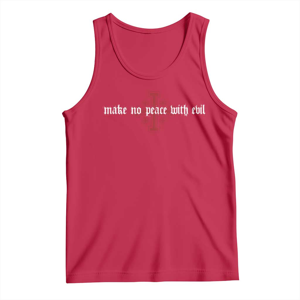 Make No Peace with Evil Knight Templar Jerusalem Crusade Cross Tank Top