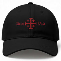 Deus Vult Catholic Knight Templar Crusader Cross Baseball Cap