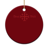 Deus Vult Catholic Knight Templar Crusader Cross Ceramic Ornament